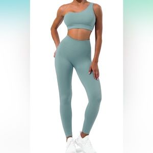 Two Piece Workout Sets For Women Ribbed Seamless